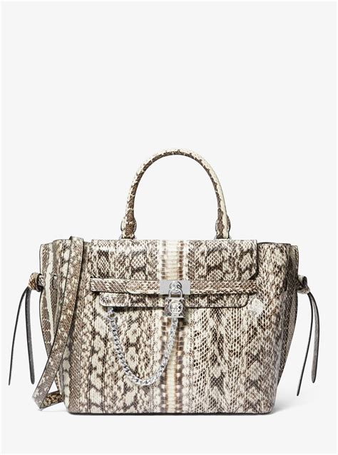 michael kors hamilton snakeskin|Michael Kors mid signature.